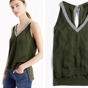 new XS - S J CREW Ribbon Back Tie Plunge V-neck Knit Top Tank Soft Stretchy